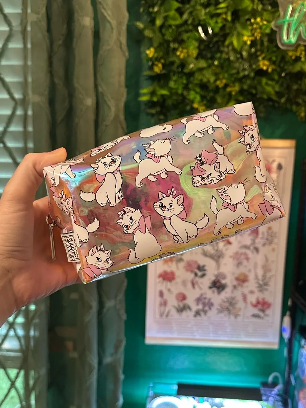 Disney Marie Holographic Makeup Bag